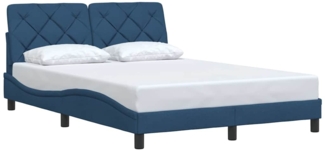vidaXL Bettgestell ohne Matratze Blau 140x200 cm Stoff 3310607