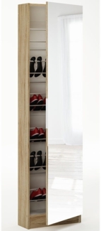 Schuhschrank >Goswin< in Sonoma Eiche - 50x180,5x20cm (BxHxT)