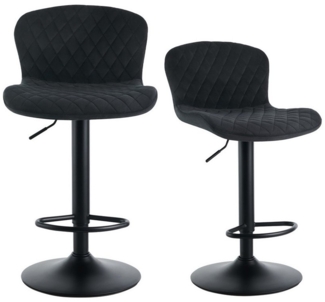 JYMTOM Barhocker mit Kunstleder, gepolsterter Sitzfläche und Rückenlehne (2 St), höhenverstellbar, 360° drehbar, für Bar, Küche, Bistro geeignet