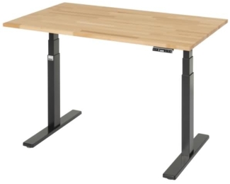 Rau Schreibtisch adlatus 100 1250 x 800 x 650-1300 B-Platte schwarz