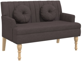 vidaXL Sitzbank mit Kissen Dunkelbraun 113x64,5x75,5 cm Stoff 372133