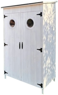 Leco Holz Gartenschrank "Toni", weiß, 118 x 70 x 190 cm (L x B x H)