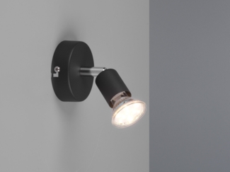 LED Wandstrahler 1 flammig Metall Schwarz, Breite 8cm