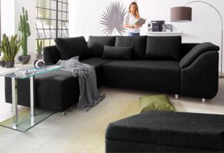 COLLECTION AB Ecksofa Sally L-Form, mit und ohne Bettfunktion, inklusive loser Rücken- und Zierkissen