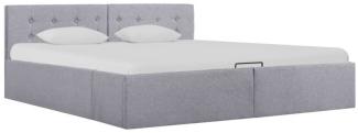vidaXL Stauraumbett Hydraulisch Hellgrau Stoff 160×200 cm 285580