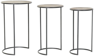 DKD Home Decor Set mit 3 Tischen, Metall, Standard