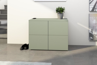 borchardt Möbel Kommode Rova, Breite 93 cm, 4-türig, Kommode mit viel Stauraum, salbeifarben