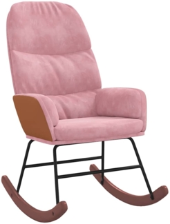 vidaXL Schaukelstuhl Rosa Samt 4102625