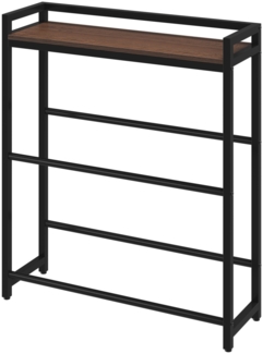 STEELSØN 'Astris' Getränkekistenregal, Metall, schwarz/nussbraun, 117x105x33 cm, Getränkeregal für 6 Kisten, mit Ablagefach