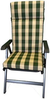 Hochlehner-Auflage OSLO grün stripes 126x50x9cm extra hoch