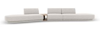 Micadoni Modulares Sofa Miley 5-Sitzer ohne Armlehnen Links Chenille Hellgrau