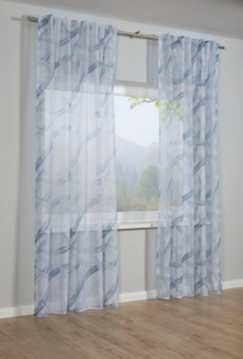 GARDINIA Gardine Schal mit Gardinenband Dolly Voile mit Druck, verdeckte Schlaufen (1 St), transparent, Stoff Dolly-Voile mit Druck