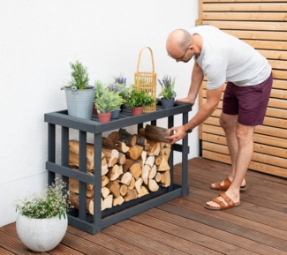 Westmann Holz Kaminholzregal Stephan | Anthrazit |