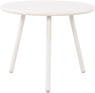 Couchtisch CAKOT - Kunststoff Weiß 50 x 50 x 40 cm | Sofatisch Rund Beistelltisch Wohnzimmertisch Klein