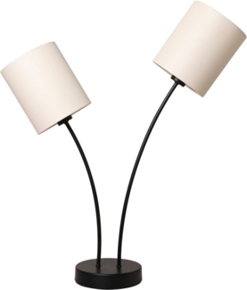 my home Tischleuchte Ahrhütte, ohne Leuchtmittel, Tischleuchte, 2-flammig mit Leinenschirmen