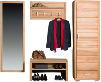 Garderoben Set Genf VI Kernbuche geölt 4-teilig