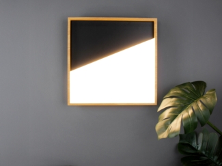 ECO Light 9360 S NERO LED-Deckenleuchte VISTA eckig schwarz holz 3000K 30x30cm