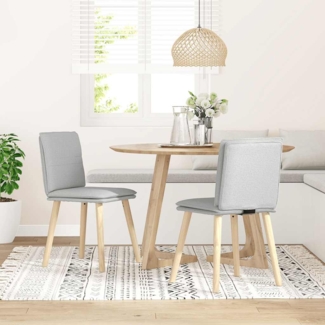 vidaXL Esszimmerstühle 2 Stk. Wolkengrau Stoff 4101264