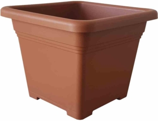 Topf QUADRO 33 x 33 x 26,3 cm, terracotta Quadratisches Kunststoffgefäß mit Bodenlöchern
