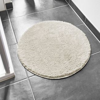 andiamo Badematte rutschfest Florida - Badezimmerteppich weich und flauschig - Badteppich rutschfest waschbar Duschvorleger Badvorleger für Badezimmer 60 cm rund beige