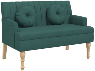 vidaXL Sitzbank mit Kissen Dunkelgrün 113x64,5x75,5 cm Stoff 372134