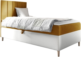 Boxspringbett Chapeni 'Junior 1' gelb 100x200 cm Links