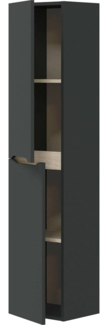 Dmora Säulenschrank Arissa, hängende Badezimmerwandeinheit mit 2 Türen, hoher Kleiderschrank, 31 x 26 x 135 cm, Anthrazit und Eiche
