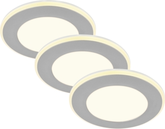 Briloner LED-Einbauleuchten 3er Set 4,9W 425lm chrom-matt Nachtlicht