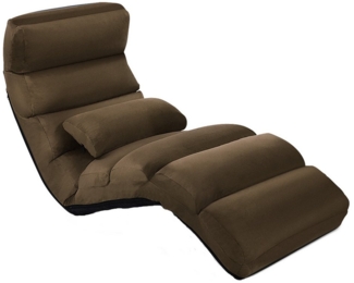 COSTWAY Bodenstuhl 5-Fach einstellbar, Bodensessel Klappbar, Klappliege mit Rückenlehne, Bodenliege Faltbar, Klappstühle für Gaming & Schlafen & Entspannen & Lesen, Polsterstuhl Faules Sofa (Braun)