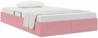 vidaXL Aufbewahrungsbett mit Matratze Rosa 120 x 200 cm Samt 3370093