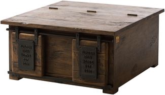 Truhe Mango 90x90x45 braun lackiert RAILWAY #464