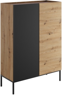 Kommode Cowilo 100 2D (Farbe: Artisan Eiche + Schwarz)