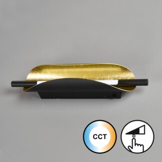 Fischer & Honsel 30507 LED Wandleuchte Skal sandschwarz blattgoldfarben CCT dimmbar