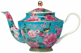 Maxwell & Williams HV0160 Teekanne 1000 ml SILK ROAD mit Sieb, Aqua, Porzellan, in Geschenkbox