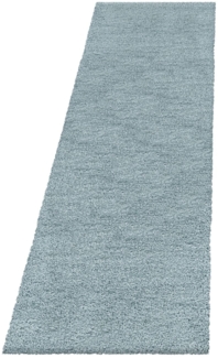 Hochflor Teppich Francesca Läufer - 80x250 cm - Blau