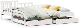 vidaXL Tagesbett Ausziehbar mit Schubladen ohne Matratze Weiß 80x200cm 3302220