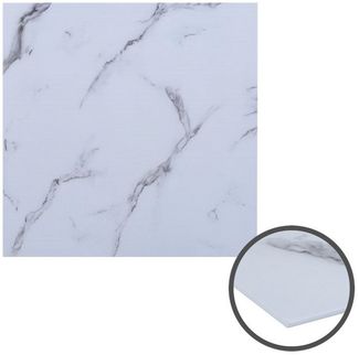 HOOZ Tischplatte aus Glas Ø 70 x 0,6 cm (Marmorweiß, 1 St, ESG-Sicherheitsglas), mit hochwertigem Facettenschliff