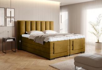 Veros 160x200, Boxspring Bett, Gelb