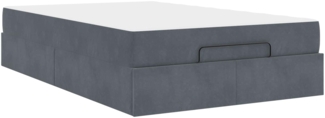 vidaXL Bettgestell mit Matratze mit Matratze 2 pcs Dunkelgrau Samt 3399553