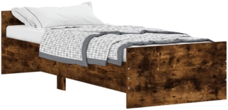 vidaXL Bettgestell ohne Matratze Räuchereiche 75x190 cm Holzwerkstoff 835950