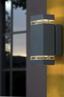 Elstead Lighting Wandleuchte Jannik, Aluminium Druckguss, Dunkelgrau, 2 Lampen