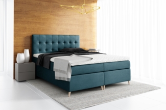 99rooms Sorento Boxspringbett Strukturstoff 180x200 cm Türkis