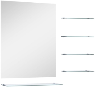 vidaXL Wandspiegel mit 5 Ablagen Silbern 50×60 cm 249444