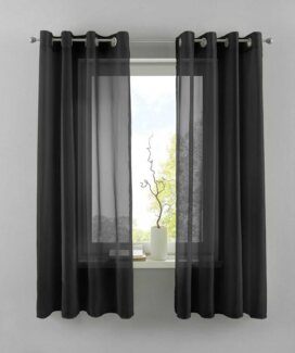 Gardinenbox Gardine, Ösen (2 St), transparent, Voile, 2er Set Transparent »Basel« Bleiband Store 20332TR2