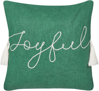 Dekokissen Mit Aufschrift ELETTARIA Baumwolle 45 x 45 cm Grün