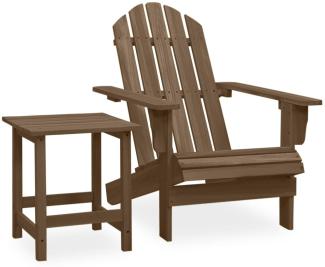 vidaXL Adirondack-Gartenstuhl mit Tisch Massivholz Tanne Braun 315921