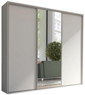 MOEBLO Kleiderschrank BORA 254 (Schwebetürenschrank 3-türig Schrank Kleiderschrank, Garderobe Schiebtüren Schlafzimmer Wohnzimmerschrank, mit/ohne Spiegel) - (BxHxT): 254x244x62 cm