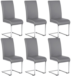Yaheetech Esszimmerstuhl 2/4/6-er Küchenstuhl (6 St), Schwinger Polsterstuhl mit Ergonomischer Rückenlehne & Metallbeine