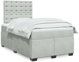 vidaXL Boxspringbett mit Matratze Hellgrau 120x200 cm Samt 3290894