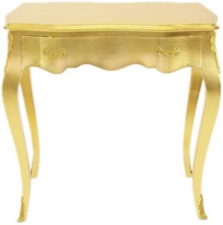 Casa Padrino Barock Konsolen Tisch Gold mit Schublade 80 x 40 cm - Möbel Antik Stil